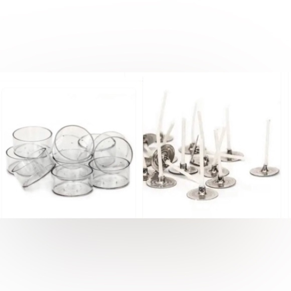 200 pieces of tea light wicks and cups (100 of each) for Soy Wax or Wax Blends
